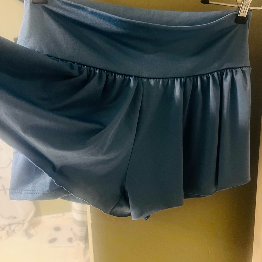 Sweet Hearts Blue Flowy Skort | Women’s Small High Waist Lounge| Dance | Tennis - Picture 3 of 10
